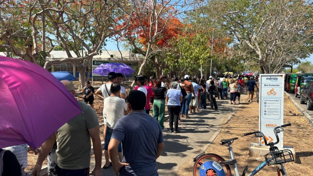 Yucatecos enfrentan el calor y salen a votar