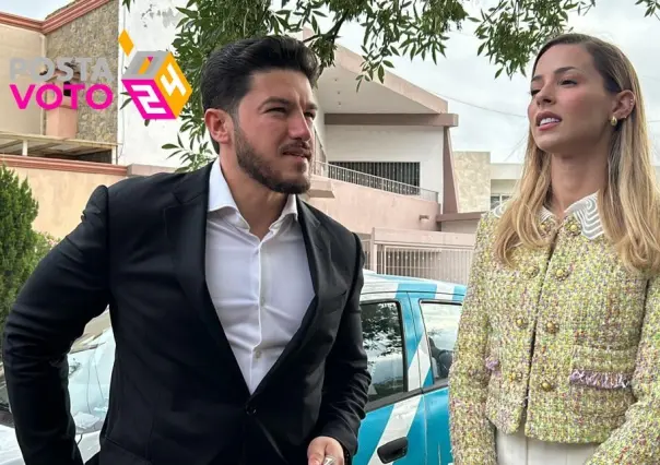 Acuden Mariana Rodríguez y Samuel García a votar en la colonia Paseo Residencial