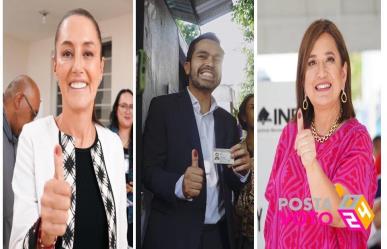 Las candidatas y el candidato a la Presidencia de la República emitieron su voto