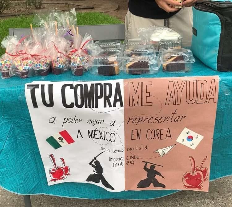 Vende postres para ir a mundial de Haidong Gumdo enCorea del Sur