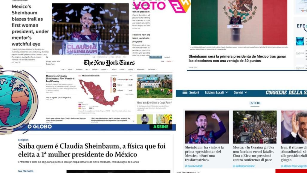 Medios internacionales destacan en sus titulares el triunfo de Claudia Sheinbaum