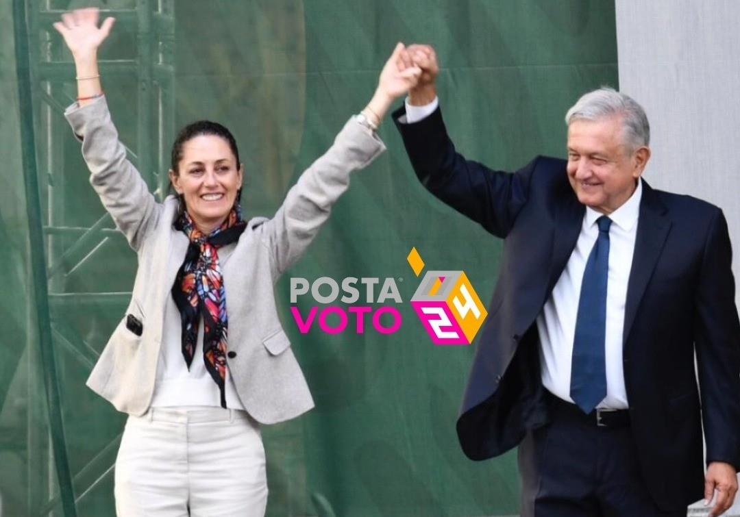 Claudia Sheinbaum y AMLO en un evento oficial organizado en la CDMX. Foto: BBC.