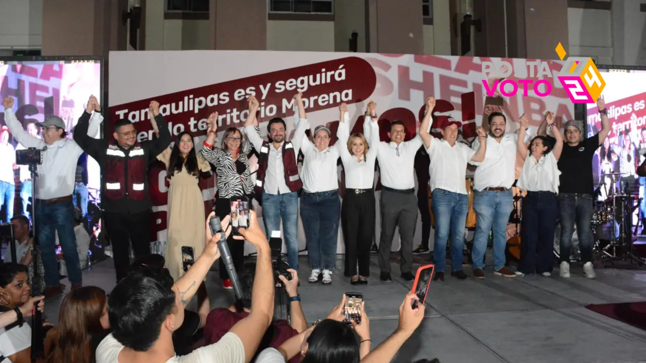 Yuriria Iturbe, presidenta estatal de Morena realizó un evento para celebrar su triunfo en Tamaulipas. Foto: Redes sociales