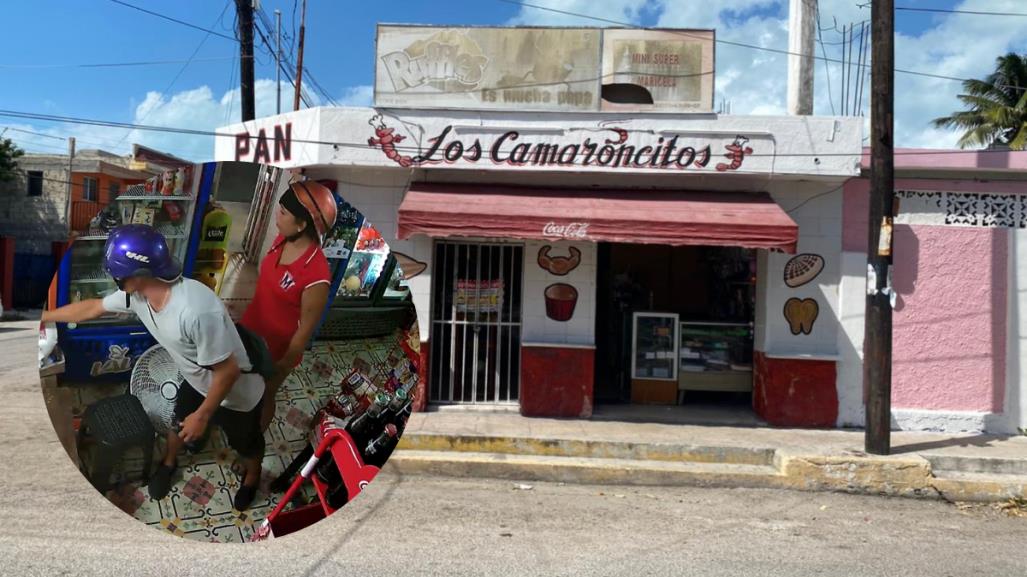 ¡En pleno robo! Captan a pareja de ladrones en una tienda de Progreso