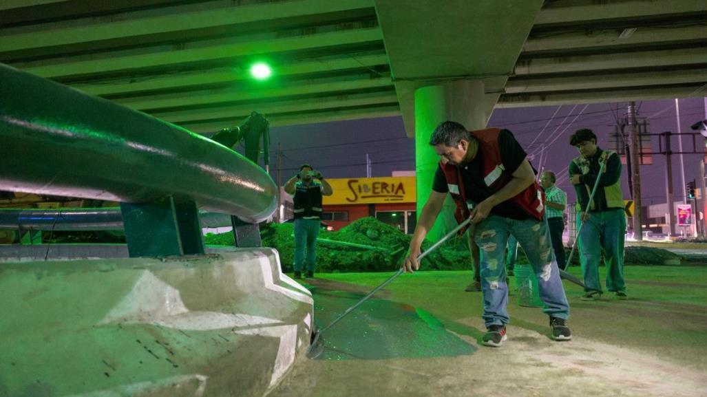 Avanza reconstrucción de paso deprimido en Las Américas en Guadalupe