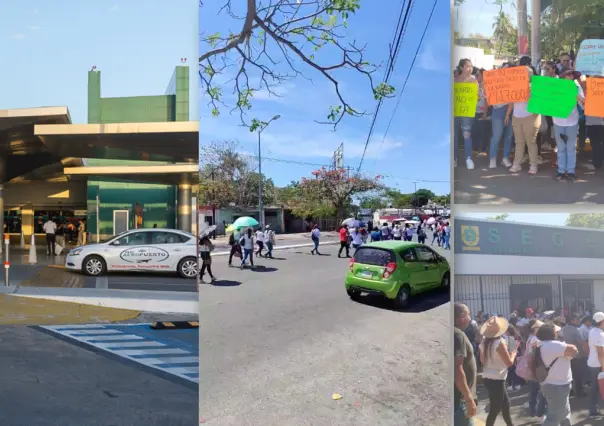 Maestros siguen su marcha para bloquear el Aeropuerto de Mérida