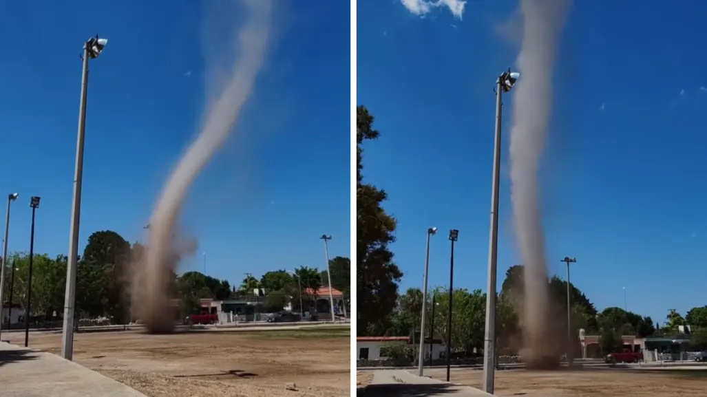 ¡Increíble! Remolino de tierra sorprende a vecinos de Sitpach