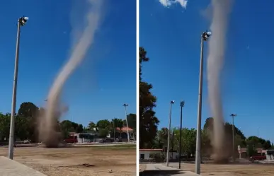 ¡Increíble! Remolino de tierra sorprende a vecinos de Sitpach