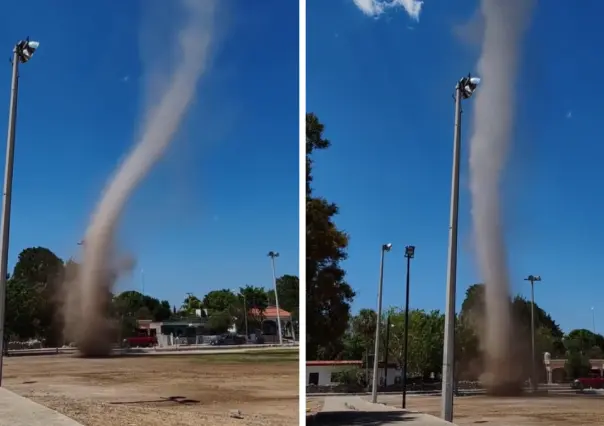 ¡Increíble! Remolino de tierra sorprende a vecinos de Sitpach