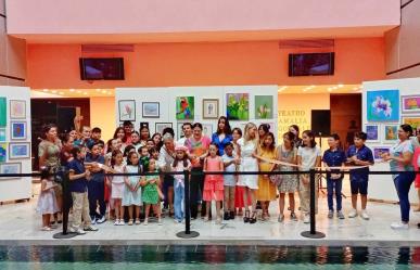 Presentan obras del taller infantil de artes plásticas en el Centro Cultural