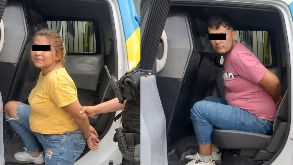 Detienen a pareja por robo en negocio