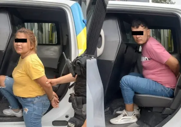 Detienen a pareja por robo en negocio