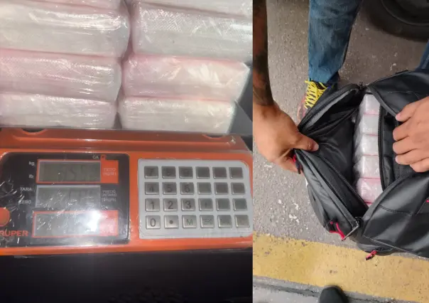 Detienen a tres hombres en posesión de cocaína en el AICM; iban a Madrid, España