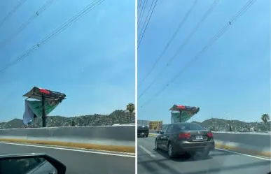 ¡Vuela, vuela!...así quedaron varias lonas tras rachas de viento en Monterrey