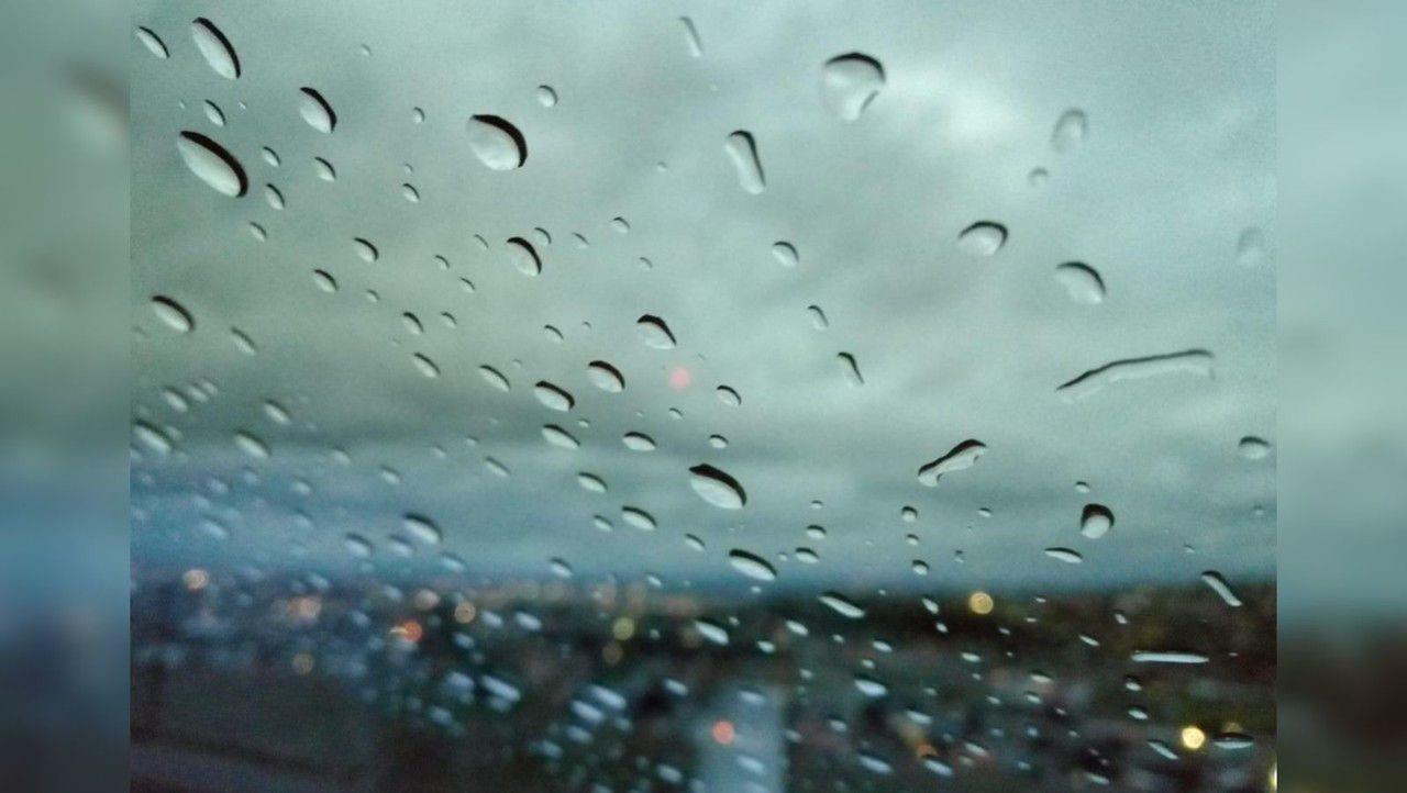 Un parabrisas de un vehículo tras una lluvia en la ciudad de Durango. Foto: Sergio Frías.