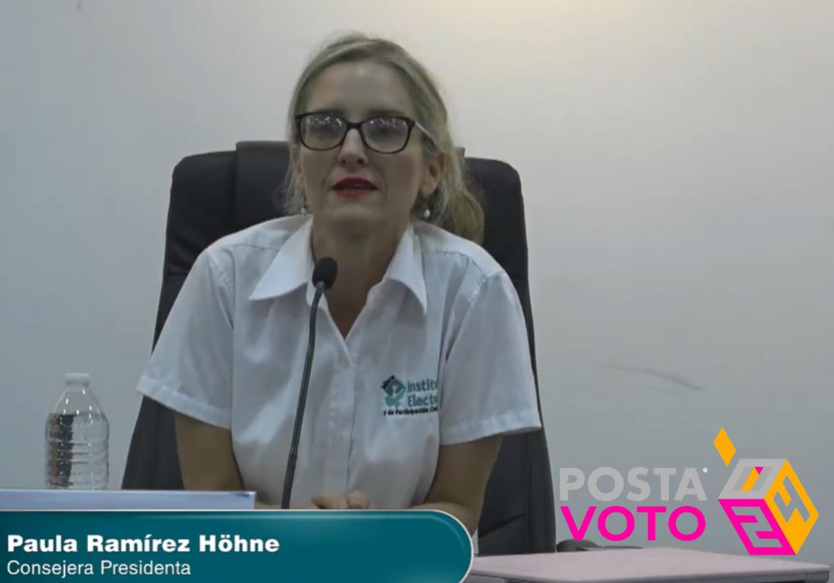 En medio de este proceso, la consejera presidenta del IEPC, Paula Ramírez Höhne, ha sido objeto de amenazas, según denunció el consejero del INE, Jaime Rivera. Foto: Captura