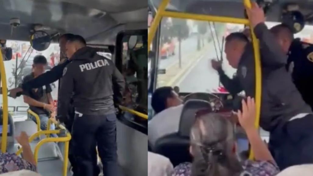 #VIDEO: Policías de la CDMX se suben a camión a golpear a conductor