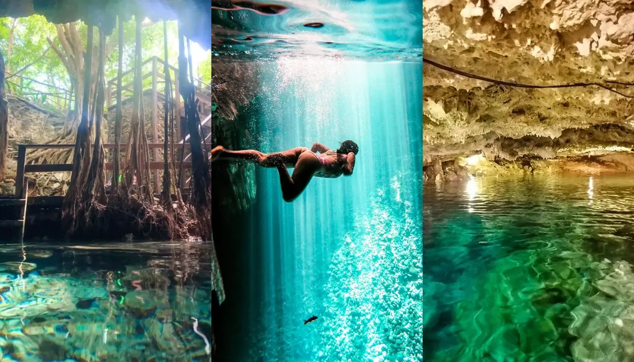 Estos son solo una pequeña muestra de la gran cantidad de cenotes que se pueden visitar cerca de Mérida Fotos: Especial