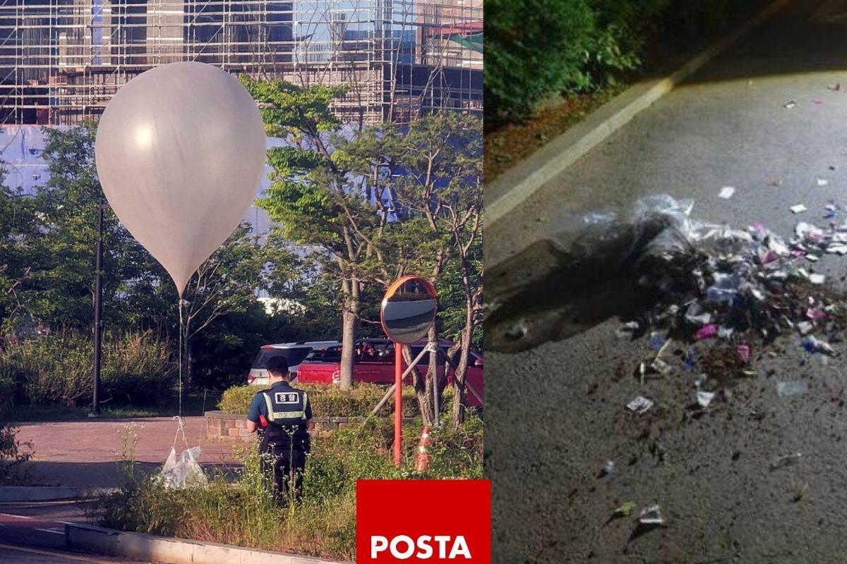 Se ha contabilizado que más de 300 globos con basura han sido enviados desde Corea del Norte. Foto: POSTA