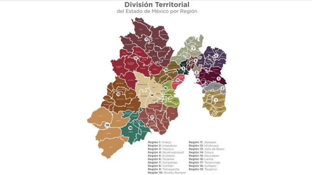 Tiene Edomex nueva regionalización, aquí te la mostramos