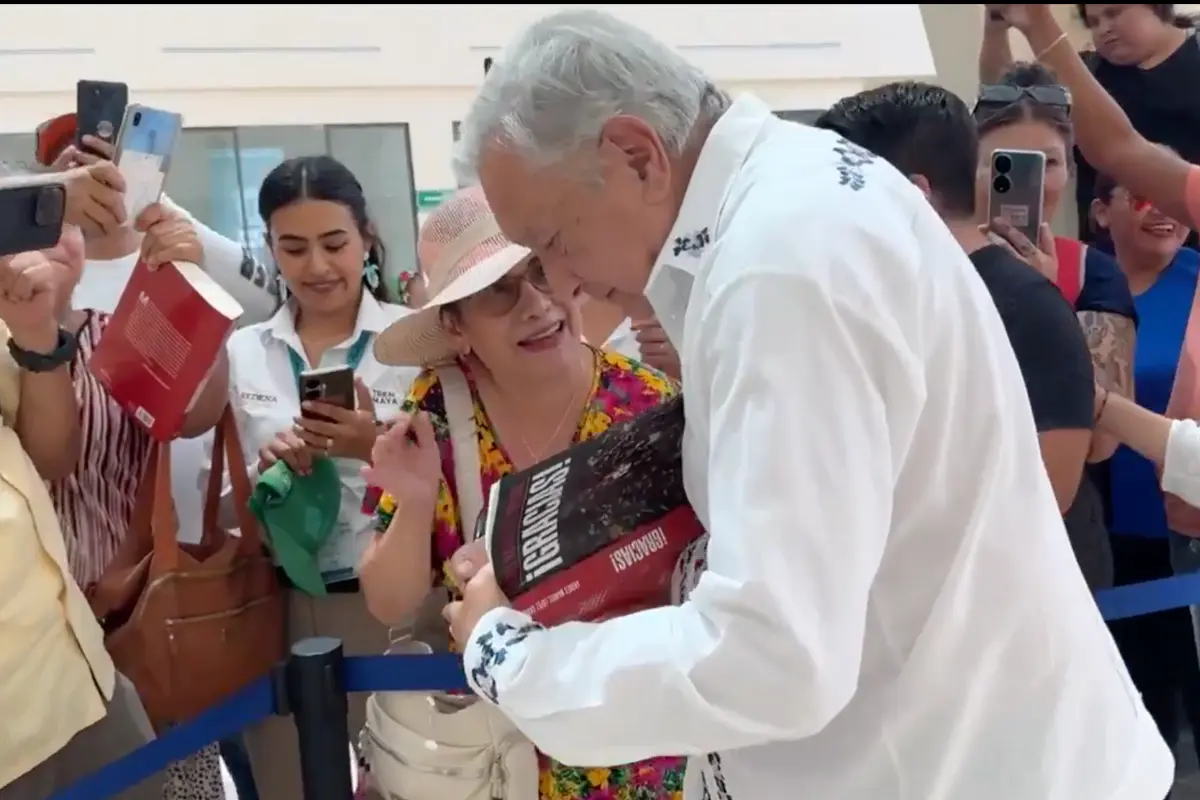 AMLO en el Tren Maya, Foto: Captura