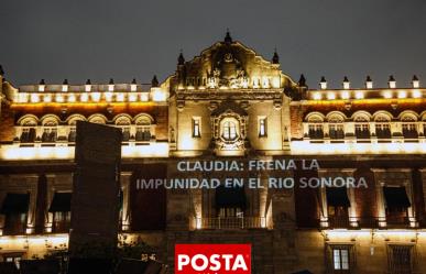Protestan en Palacio Nacional contra Grupo México por derrame en Río Sonora