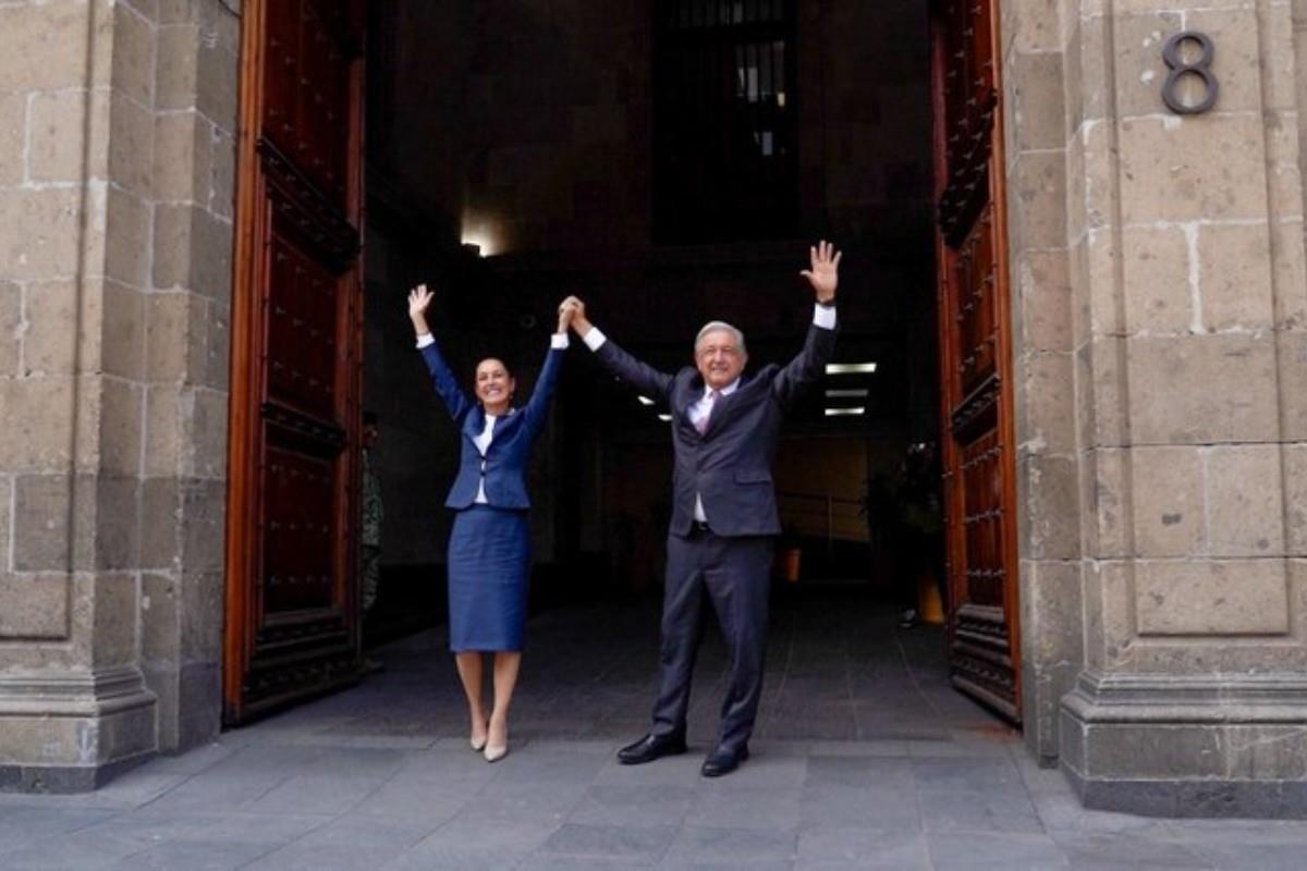 Claudia Sheinbaum y López Obrador en Palacio Nacional Foto: X(Twitter) @Claudiashein