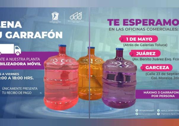 Garrafones de agua potable gratis en Toluca: Cómo obtenerlos