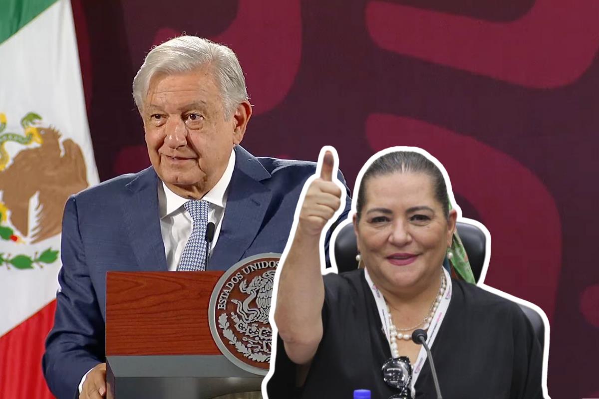 AMLO y Guadalupe Taddei. Foto: SS de @lopezobrador/@Presidencia_INE