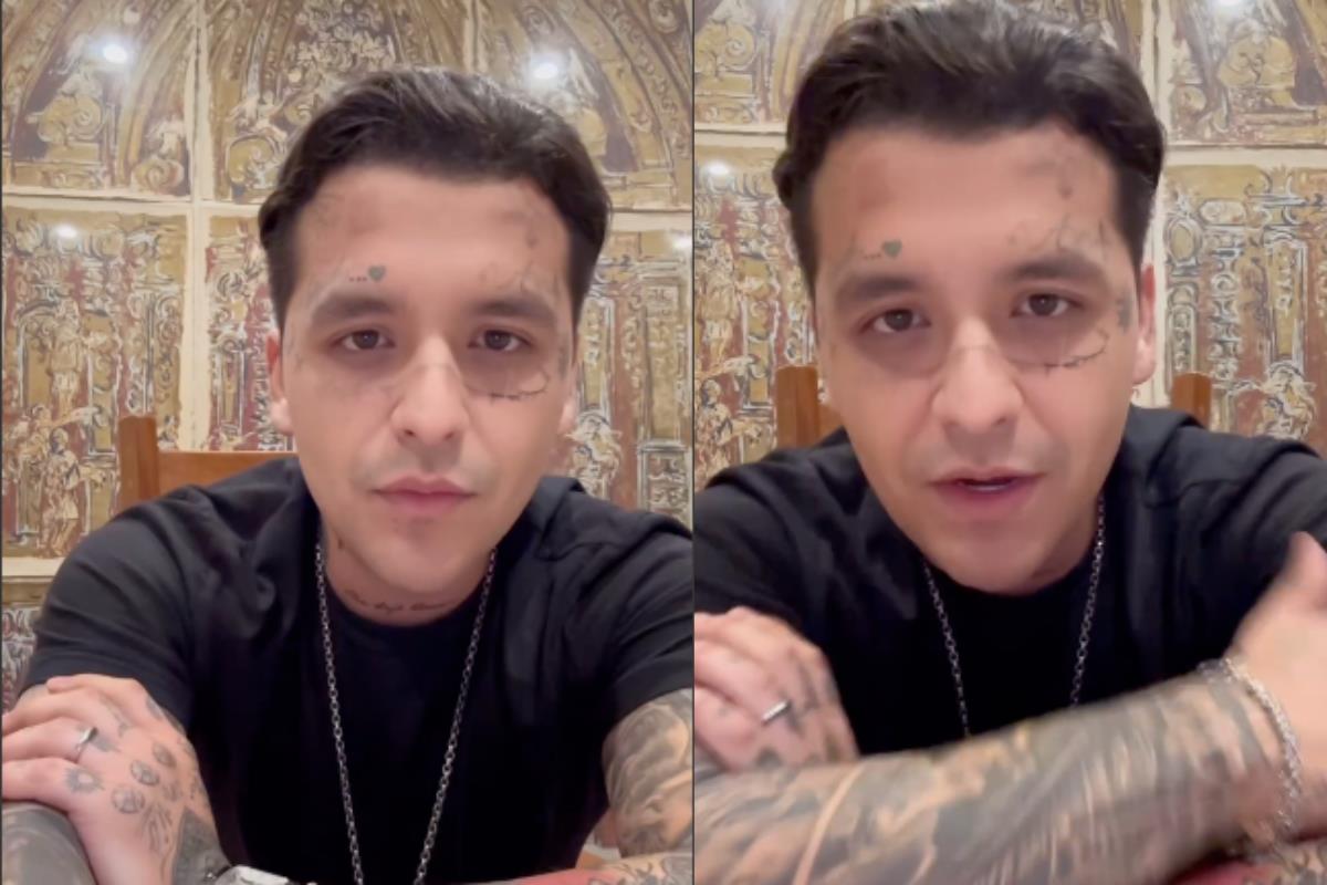 Christian Nodal en su video mensaje subido a su cuenta de Instagram para aclarar los rumores de supuesta infidelidad. Captura de pantalla / Instagram