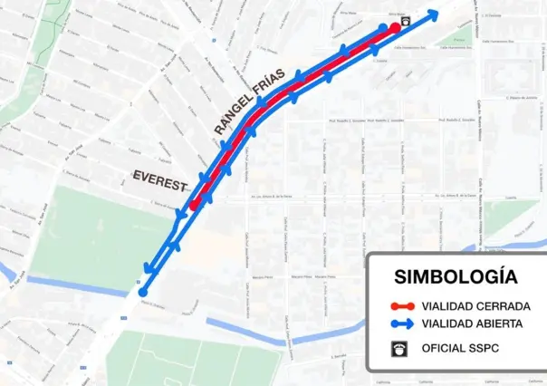 Anuncia cierres viales en la avenida Rangel Frías de Monterrey