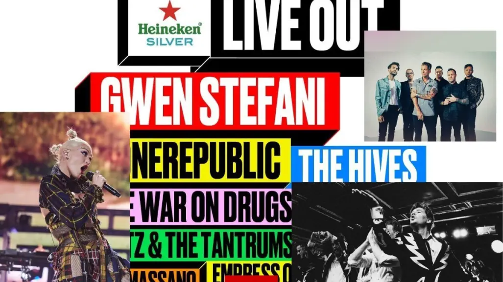 Revelan el line up del LIVE OUT; Gwen Stefani y One Republic encabezan el cartel