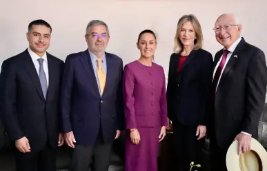 VIDEO Sheinbaum y Harfuch se reunieron con comitiva de Biden en CDMX