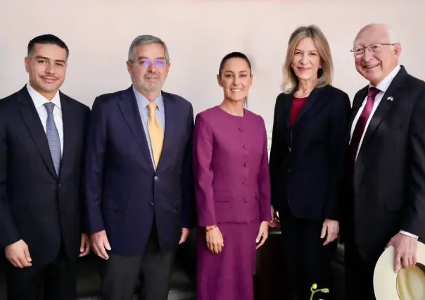 VIDEO Sheinbaum y Harfuch se reunieron con comitiva de Biden en CDMX