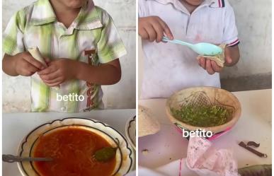 Betito, niño de Puebla enamora por su amor por la comida (VIDEO)