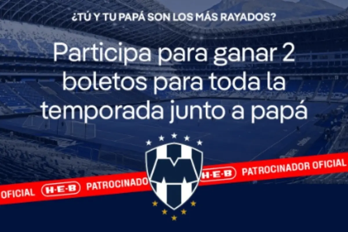 Cartel de Rayados y H-E-B para ganar boletos del próximo torneo Foto: X(Twitter) @HEB_mexico