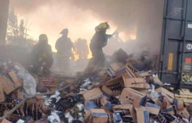 Se incendia vagón de tren con cajas de cerveza en Zacatecas