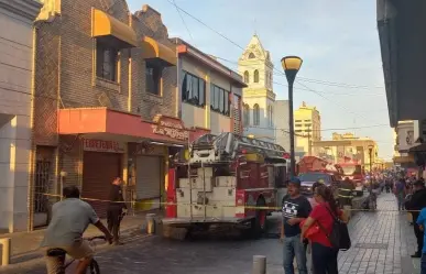 Incendio en tienda genera alarma en el centro de Tampico