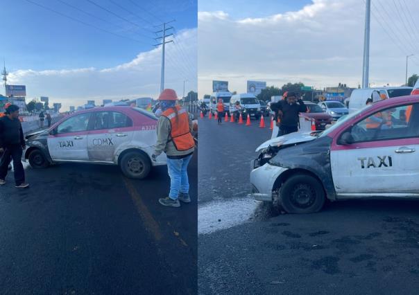 ¡Se queda dormido! Taxista en estado de ebriedad choca contra muro en Iztapalapa