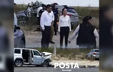 Equipo de Claudia Sheinbaum se accidenta en vísperas de su visita a Durango