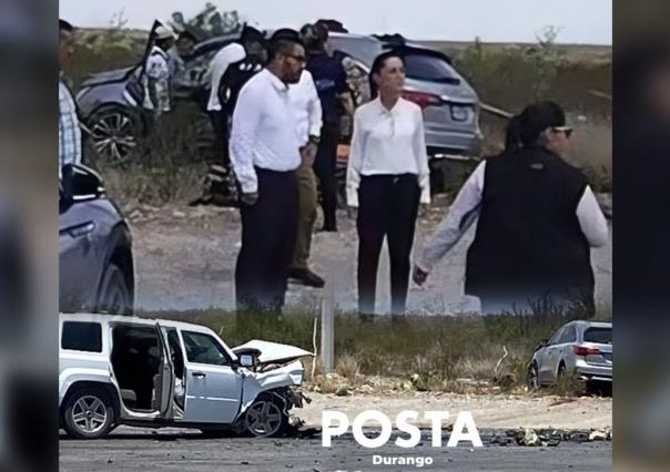 Equipo de Claudia Sheinbaum se accidenta en vísperas de su visita a Durango