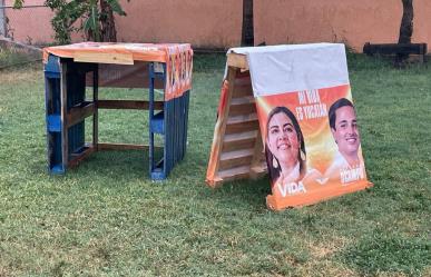 Reciclan propaganda de campañas para darle un techo a las mascotas