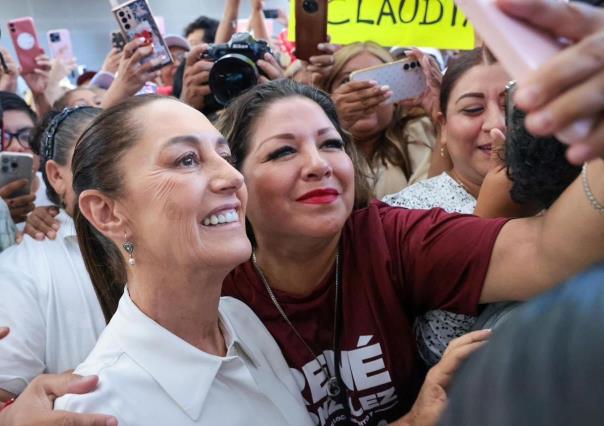 Tiene Claudia Sheinbaum calurosa bienvenida en Monterrey