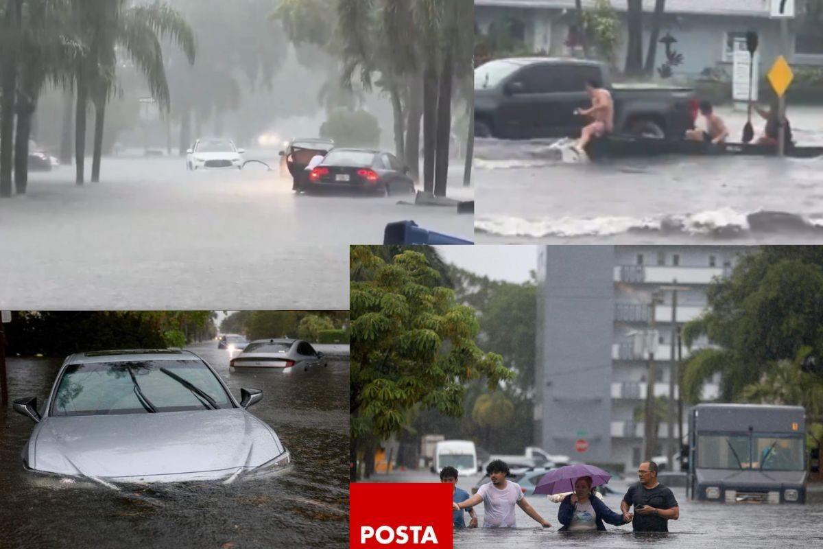 Florida pasó de experimentar una ola de calor intensa a torrenciales lluvias con inundaciones. Foto: POSTA