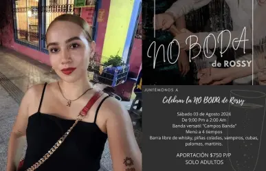 Joven cancela su boda por infidelidad y organiza una No Boda