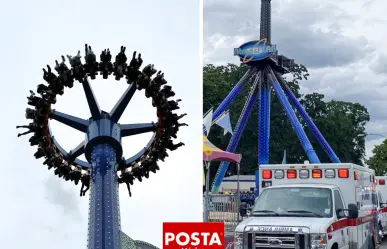 Momentos de terror en parque de Oregón: quedan atrapados boca abajo en atracción