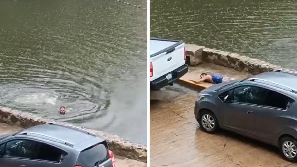 Día del padre: Hombre es perseguido por cocodrilos en Tabasco | VIDEO