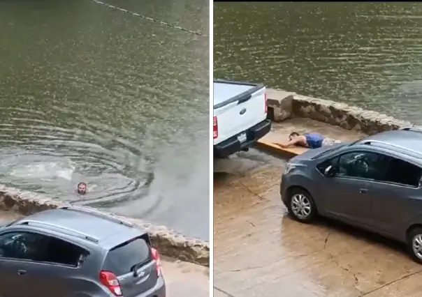 Día del padre: Hombre es perseguido por cocodrilos en Tabasco | VIDEO