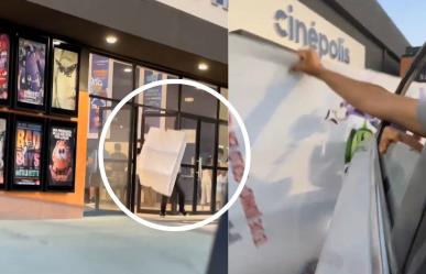 Video viral: Joven roba poster en 3D de Intensamente 2 de Cinépolis