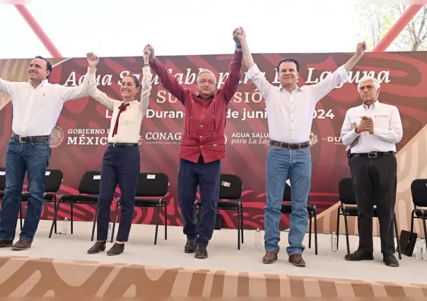 En Lerdo, AMLO y Claudia Sheinbaum supervisan Agua Saludable para La Laguna